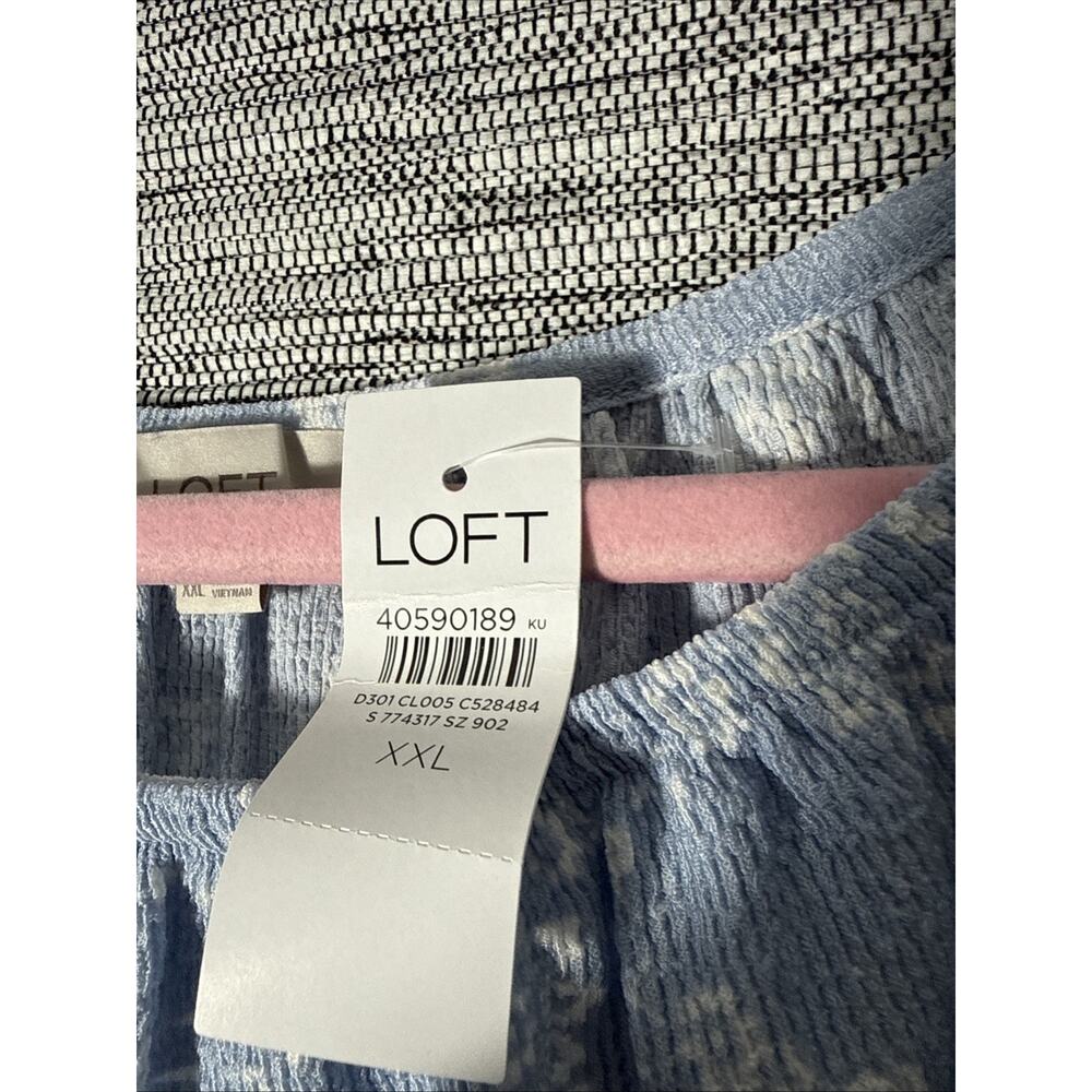 Loft Bouquet Flutter Sleeve Boatneck Top, XXL 2XL - Picture 2 of 5